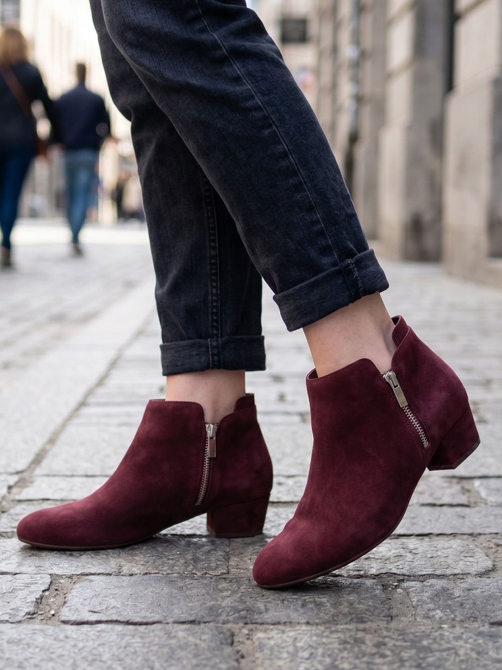 ▪️ Dolce Vita • Suede Wedge Ankle Booties - Plum • Womens 8.5